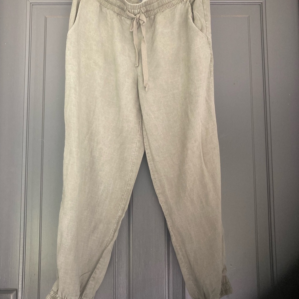 CLOTH AND STONE ARMY GREEN TENCEL JOGGERS